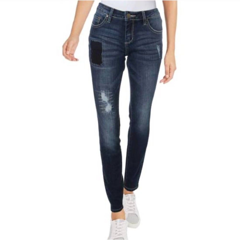Jag Jeans patched Sheridan Skinny in Bucket Blue size 2